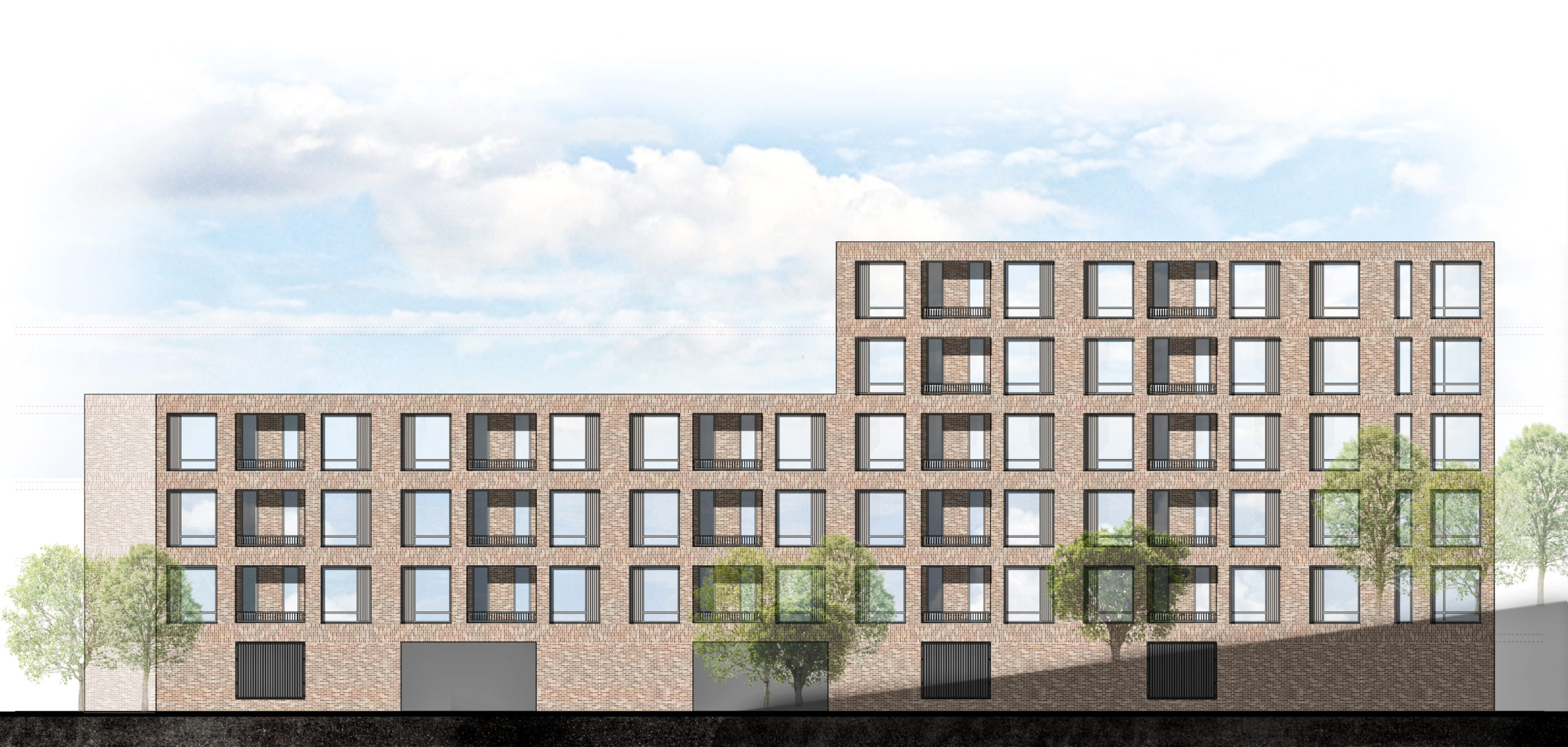 Elevation drawings for apartment building in Knowsley